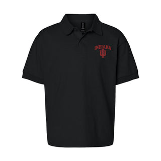 Indiana Arch Logo EMB Youth Dryblend Jersey Polo