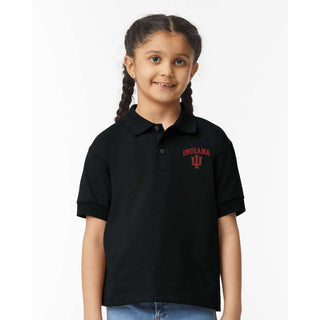 Indiana Arch Logo EMB Youth Dryblend Jersey Polo