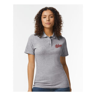 Indiana Script Logo EMB Womens Softstyle Pique Polo