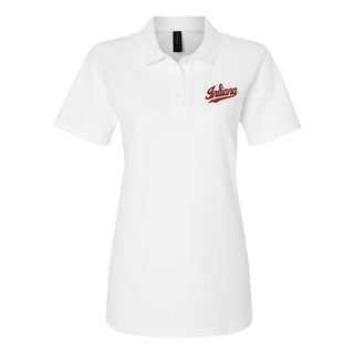 Indiana Script Logo EMB Womens Softstyle Pique Polo