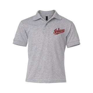 Indiana Script Logo EMB Youth Dryblend Jersey Polo
