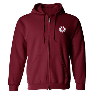 Indiana Circle Logo Patch Full Zip Sweatshirt - Cardinal