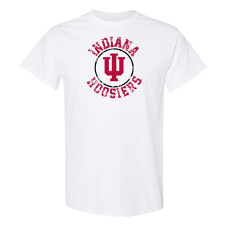 Indiana University Hoosiers Distressed Circle Logo Short Sleeve T-Shirt - White