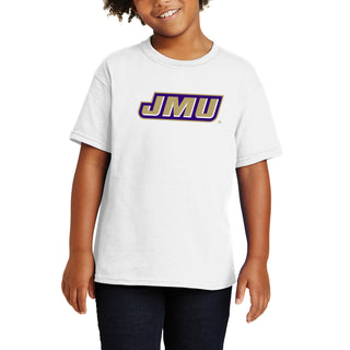 James Madison Primary Logo Youth T-Shirt - White