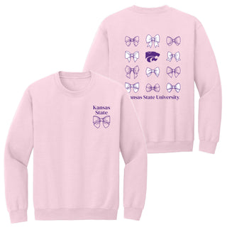 K-State Bow Bliss Crewneck - Light Pink