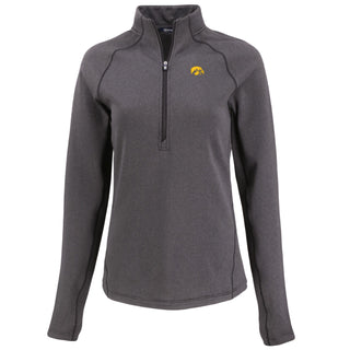 Cutter & Buck Iowa Peshastin Eco Fleece Womens Half Zip Pullover - Black Heather