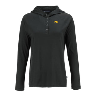 Cutter & Buck Iowa Coastline Epic Comfort Eco Womens Hooded Shirt - Black