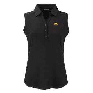 Cutter & Buck Iowa Forge Eco Recycled Womens Sleeveless Polo - Black