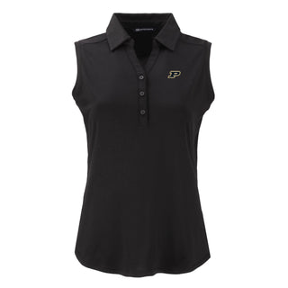 Cutter & Buck Purdue Forge Eco Recycled Womens Sleeveless Polo - Black