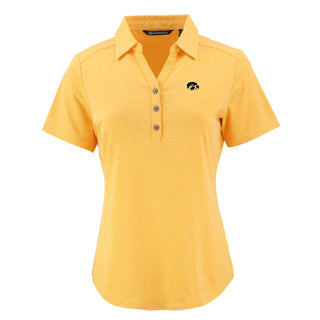 Cutter & Buck Iowa Forge Eco Recycled Womens Short Sleeve Polo - College Gold Heather