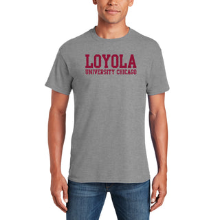 Loyola University Chicago Ramblers Basic Block Short Sleeve T-Shirt - Sport Grey