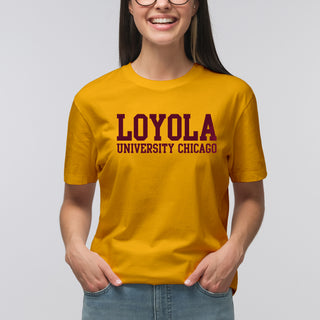 Loyola University Chicago Ramblers Basic Block Short Sleeve T-Shirt - Gold