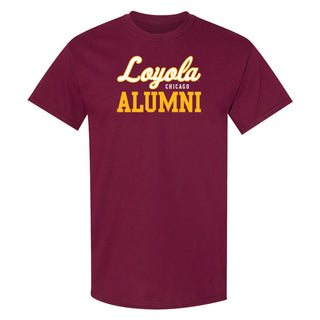 Loyola University of Chicago Ramblers Primary Alumni Basic Cotton Short Sleeve T Shirt - Maroon