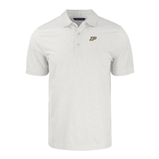 Cutter & Buck Purdue Pike Eco Symmetry Print Recycled Polo - White/Polished