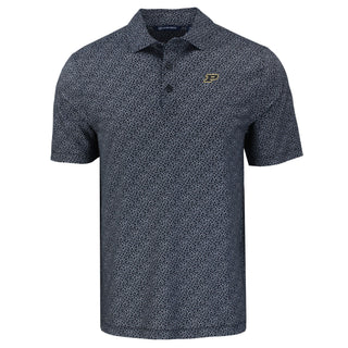 Cutter & Buck Purdue Pike Eco Pebble Print Recycled Polo - Black/White