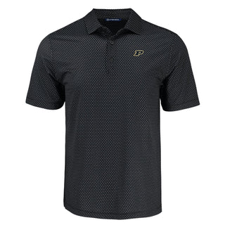 Cutter & Buck Purdue Pike Eco Shadow Check Print Polo - Black