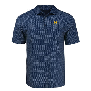 Cutter & Buck Michigan Pike Eco Shadow Check Print Polo - Navy Blue