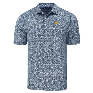 Cutter & Buck Michigan Pike Eco Flora Print Polo - Navy Blue