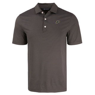 Cutter & Buck Purdue Forge Eco Fine Line Stripe Recycled Polo - Black/White