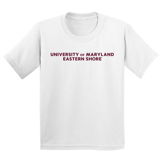 Maryland Eastern Shore Hawks Basic Block Youth T-Shirt - White