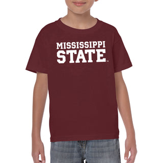 Mississippi State Basic Block Youth T-Shirt - Maroon