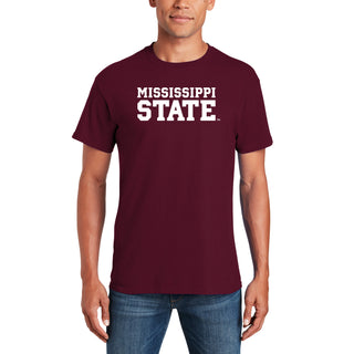 Mississippi State Basic Block T Shirt - Maroon