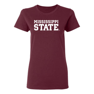 Mississippi State Basic Block Women's T-Shirt - Maroon