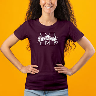 Mississippi State Bulldogs Primary Logo Women's T-Shirt - Maroon