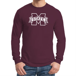 Mississippi State Bulldogs Primary Logo Long Sleeve T-Shirt - Maroon