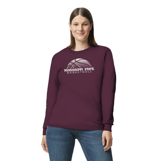 Mississippi State Bulldogs Basketball Shadow Long Sleeve - Maroon