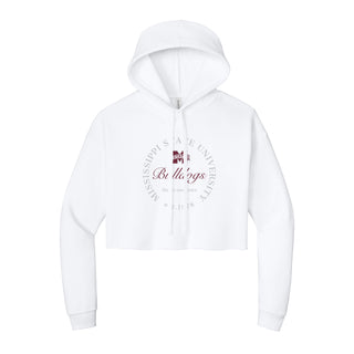 Mississippi State Roundabout Women’s Cropped Fleece Hoodie - White