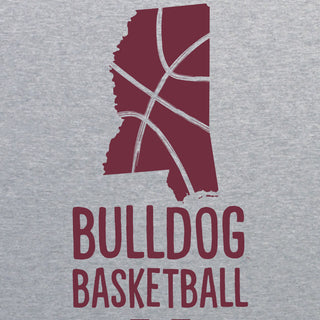 Mississippi State Bulldogs Basketball Brush State T-Shirt - Sport Grey