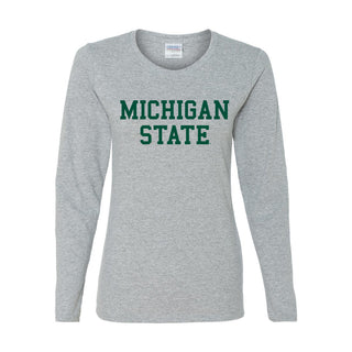 MSU Basic Block Womens Long Sleeve - Athletic Heather