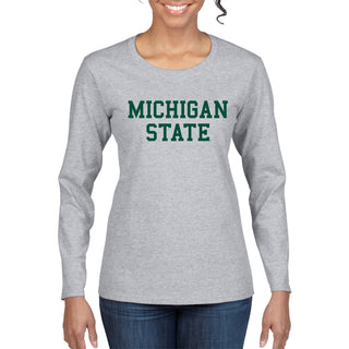 MSU Basic Block Womens Long Sleeve - Athletic Heather