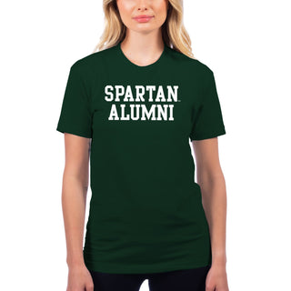 Michigan State University Spartans Basic Block Alumni Next Level T Shirt - Forest