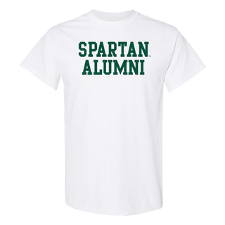 Michigan State University Spartans Basic Block Alumni Short Sleeve T Shirt - White