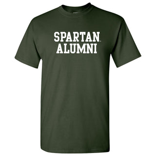 Michigan State University Spartans Basic Block Alumni Short Sleeve T Shirt - Forest Green