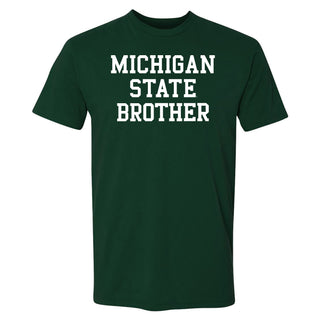 Michigan State University Spartans Basic Block Brother Premium Cotton Short Sleeve T Shirt - Forest Green