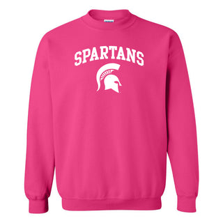 Michigan State Arch Logo Crewneck Sweatshirt - Heliconia