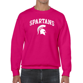 Michigan State Arch Logo Crewneck Sweatshirt - Heliconia