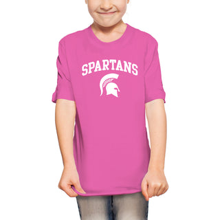 Michigan State Arch Logo Youth T-Shirt - Azalea