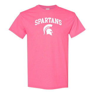 Michigan State Arch Logo T-Shirt - Safety Pink