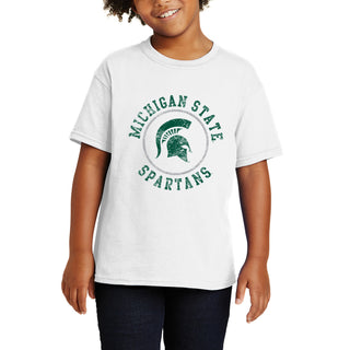 Michigan State Distressed Circle Logo Youth T-Shirt