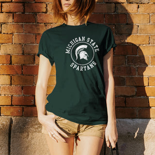 Michigan State Distressed Circle Logo T-Shirt