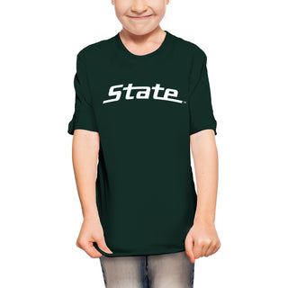 MSU State Wordmark Youth T-Shirt - Forest