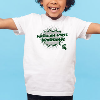 Michigan State MSU Comic Blast Youth T Shirt - White