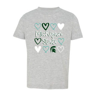 Michigan State Hearts Toddler T-Shirt - Heather