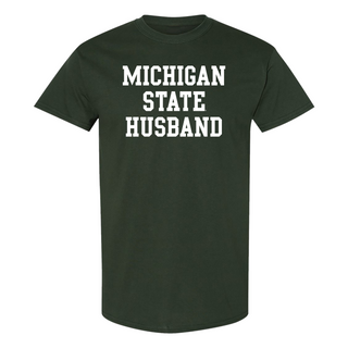 Michigan State Spartans Basic Block Husband T Shirt - Forest