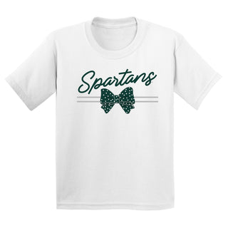 MSU Bow Script Youth T-Shirt - White