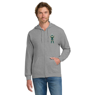 MSU Sparty Logo Script Zip Hoodie - Sport Grey